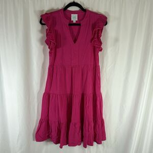 Shop the Mint Dress Women's Small Hot Pink Vneck Sleeveless Pockets Knee Length